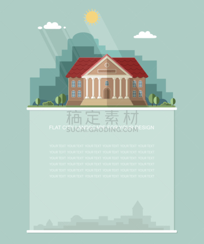 大学,矢量,平坦的,图标,建筑外部,空白的,文字,设计,学习