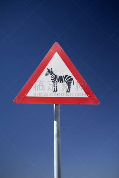 斑马,交通标志,警告标识,扫雪车,哈特曼山斑马,考科维尔德,基特曼舒普,纳穆托尼,卡鲁镇,喀拉哈里沙漠