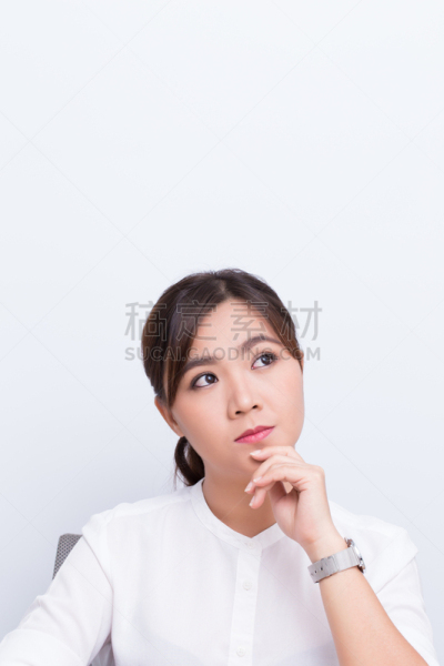 女人,分离着色,亚洲,背景聚焦,问号,面部扭曲,垂直画幅,美,智慧,模式化形象