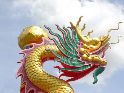 雕像,中国龙,刺刀,华丽的,美术工艺,泰国,传统节日,动物,中国,2015年