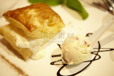冰淇淋,甜点心,奶酥,婚礼,巧克力沙司,柏拉图,拿破仑千层糕,宴会,水平画幅,烘焙糕点