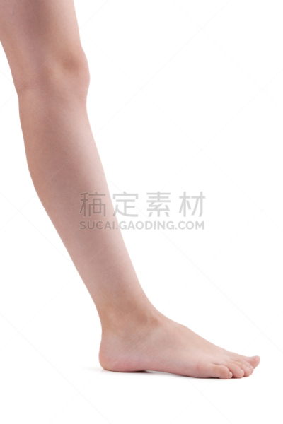 足,白色背景,腓肠肌,胫骨,髌骨,人类脚趾,单层台阶,踝,膝,垂直画幅