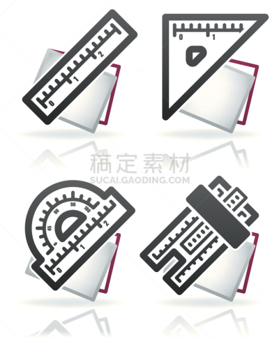 办公用品,办公室,灰色,无人,职权,蓝色,符号,白色背景,尺,红色