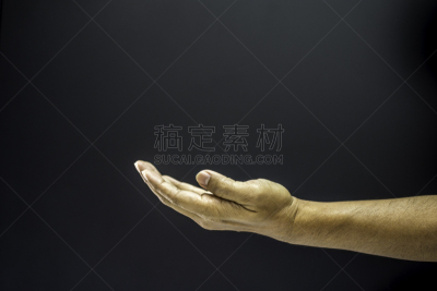 一个物体,手,概念,男人,拿着,亚洲,黑色背景,给予,协助