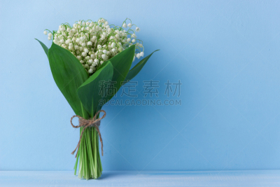 花束,木制,背景,铃兰,美,贺卡,留白,边框,水平画幅,枝繁叶茂