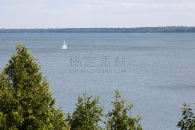 白色,苏必利尔湖,有帆船,水,风,水平画幅,无人,湖,北美,淡水