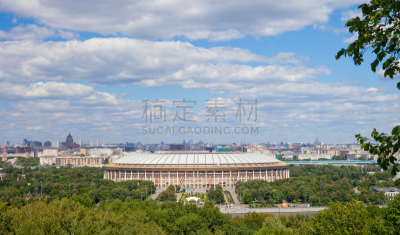 卢日尼基体育场,莫斯科,山,视角,基督救世主大教堂,莫斯科国际商业中心,体育场,麻雀,天空,公园