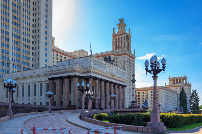 天空,莫斯科,建筑业,蓝色,大学,背景,进口标志,州,mikhail lomonosov,美因河