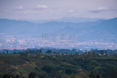 曙暮光,城市,圣何西哥斯达黎加,波阿斯火山,伯斯国家公园,圣何塞,天空,水平画幅,地形,山