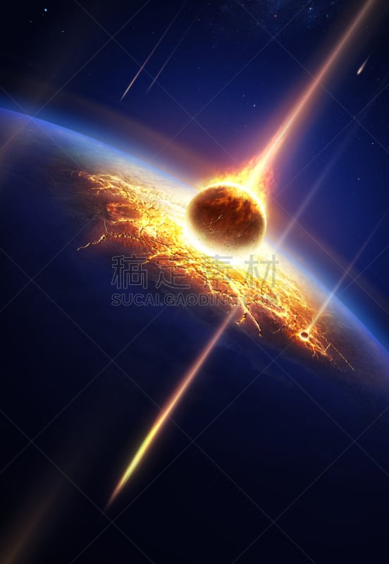 流星雨,地球,陨石,小行星,碰撞,垂直画幅,形状,夜晚,环境损害,巨大的