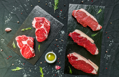 肉,牛排,草本,肉牛,黑色背景,香料,菲力牛扒,赫里福牛,神户,招牌牛排