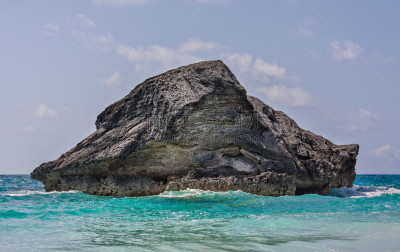 岩石,马蹄湾,百慕大,巨大的,水,天空,水平画幅,无人,大西洋,南安普敦教区