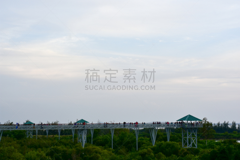 天空,泰国,桥,北大年,视角,风,水平画幅,美人,符号,安达曼海