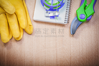 修枝夹,园艺,笔记本,手套,领带,菜园,金属丝,包裹绳子,盆栽,灌溉设备