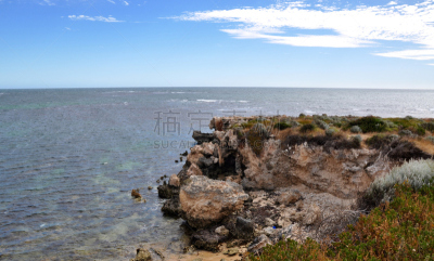 cape peron,岩石,海岸线,西澳大利亚,水,天空,水平画幅,岩层,石灰石,旅行者