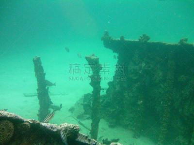 桑卜拉斯岛,水下摄影机,巴拿马,拍摄场景,水平画幅,无人,船,加勒比海地区,摄影