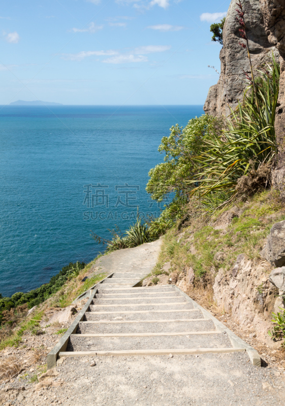 陶朗加,陡峭,徒步旅行,新西兰,山,丰盛湾,自然,垂直画幅,台阶,旅游目的地