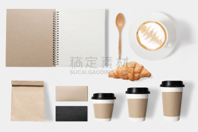 咖啡,白色背景,分离着色,概念,纸咖啡杯,一次性杯子,一次性物品,留白,饮料,面包