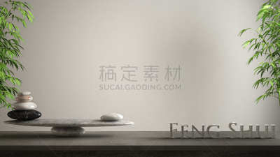 平衡,风水,想法,石头,概念,架子,空的,桌子,木制,复古