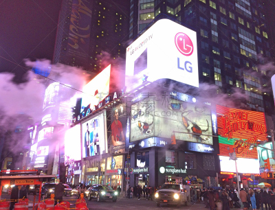 蒸汽,粉色,时代广场,在上面,美国,旅游目的地,水平画幅,夜晚,无人,第七大道