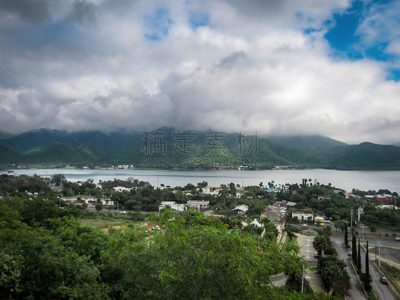 蒙德勒,风景,水坝,圣地亚哥德古巴,特拉华,德拉博卡共和国,凉棚,城镇,水,天空