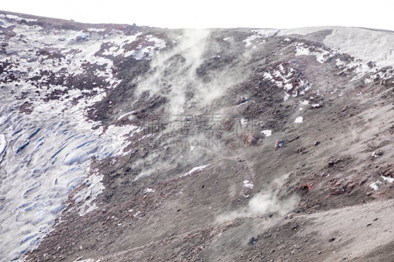 雪,意大利,埃特纳火山,火山,火山口,冬天,烟,西西里,寒冷,云景