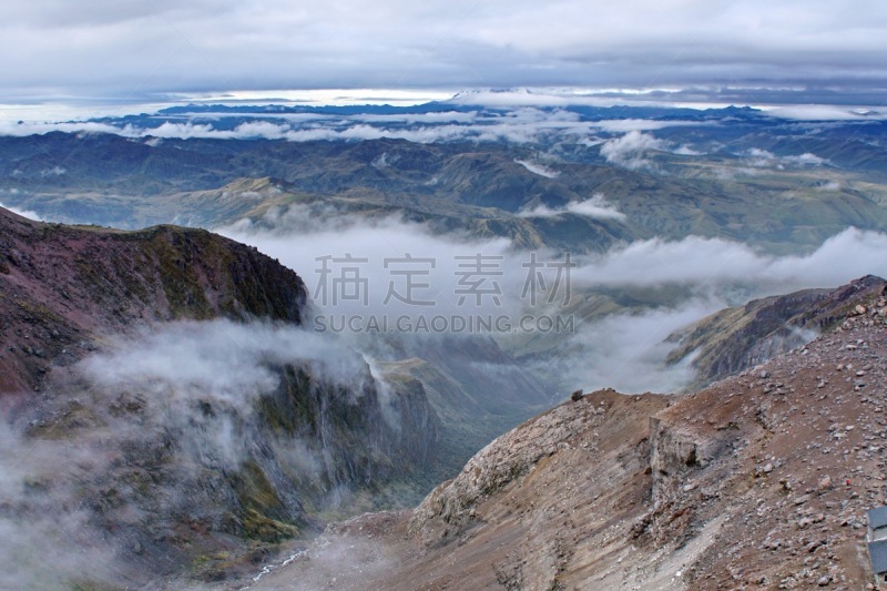 卡扬贝,山谷,火山,低视角,卡杨贝,拉丁美洲,云,图像,厄瓜多尔,沟壑