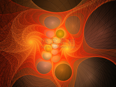 绘画插图,分形,抽象,黑色背景,螺线,纹理效果,空的,暗色,几何形状,橙色