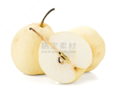 梨,白色,自然,饮食,水平画幅,水果,无人,白色背景,组物体,熟的