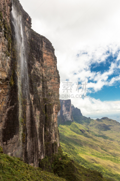 罗赖马山,罗赖马州,canaima,委内瑞拉,平顶山区,平顶山,巴西,垂直画幅,南美,无人
