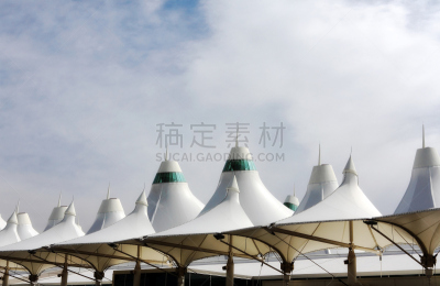 科罗拉多国际机场,玻璃丝,丹佛,天空,旅游目的地,水平画幅,建筑,无人,现代,屋顶