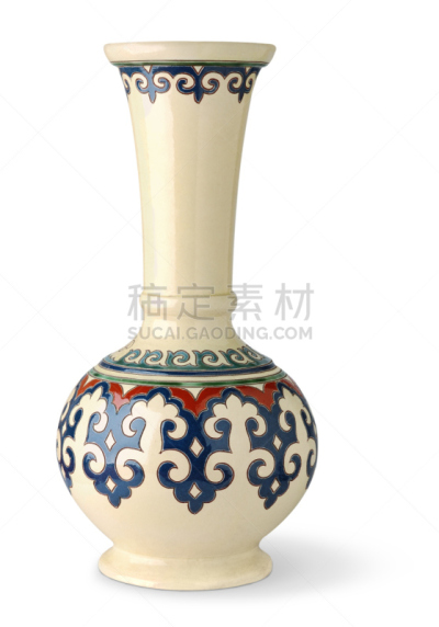 花瓶,东方人,垂直画幅,古董,艺术,无人,手艺,古老的,白色背景,几何形状