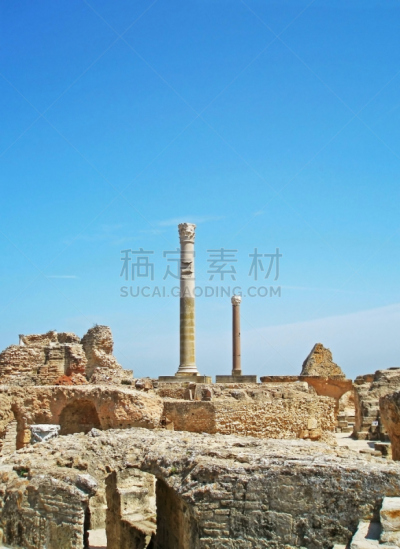 迦太基（非洲古国）,突尼斯,垂直画幅,天空,古代文明,古董,无人,古老的,户外
