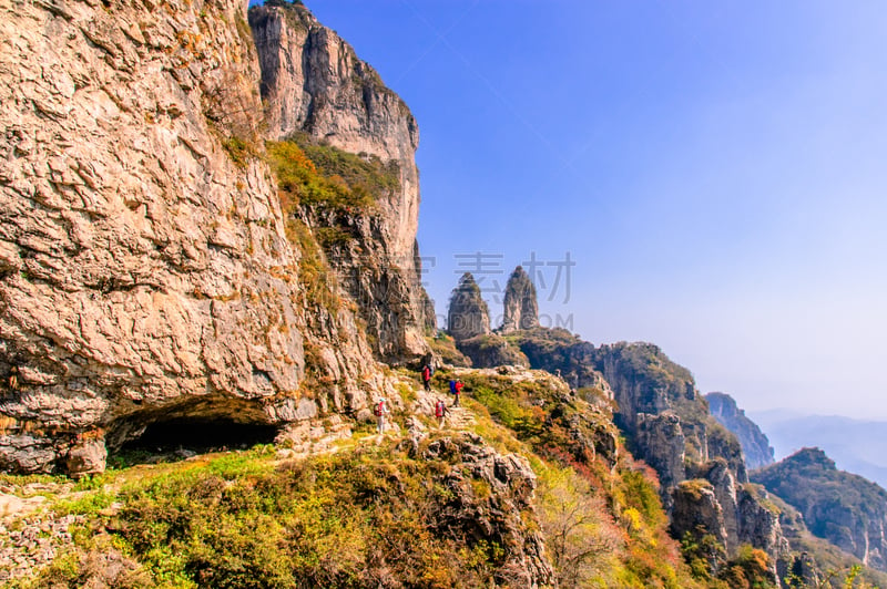 山,太行山,体育界,自然,天空,台阶,高原,悬崖,水平画幅,地形