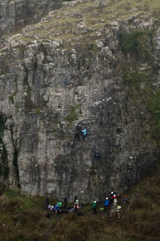 查达峡谷,人群,垂降,萨默塞特,岩面,陡峭,绳子,运动,极限运动,英国