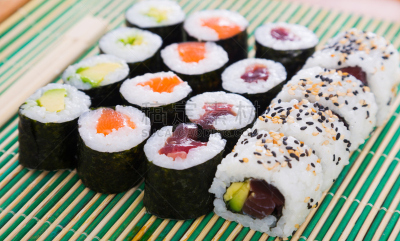 餐馆,寿司,水平画幅,膳食,海产,组物体,生姜,晚餐,酱汁,鱼类