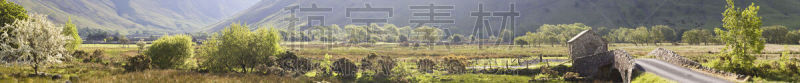 瓦斯特湖,风景,阴影,草,极端地形,斯科菲峰,全景,英格兰湖区,户外,日出