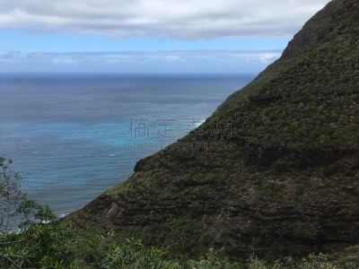考艾岛,夏威夷,冬天,悬崖,纳柏里海岸,太平洋岛屿,波立黑州立公园,图像,颇里希而海滩,花朵