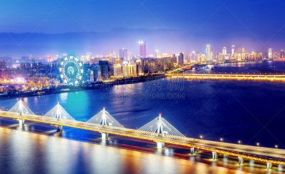 夜晚,江西省,天空,水平画幅,无人,路,黄昏,建筑外部,户外,现代