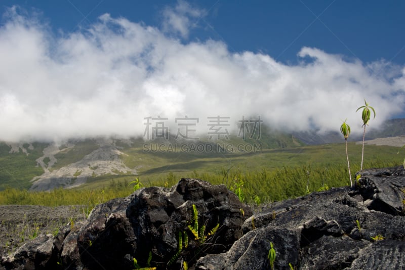 熔岩,田地,天空,水平画幅,无人,户外,云景,植物,山,旅游