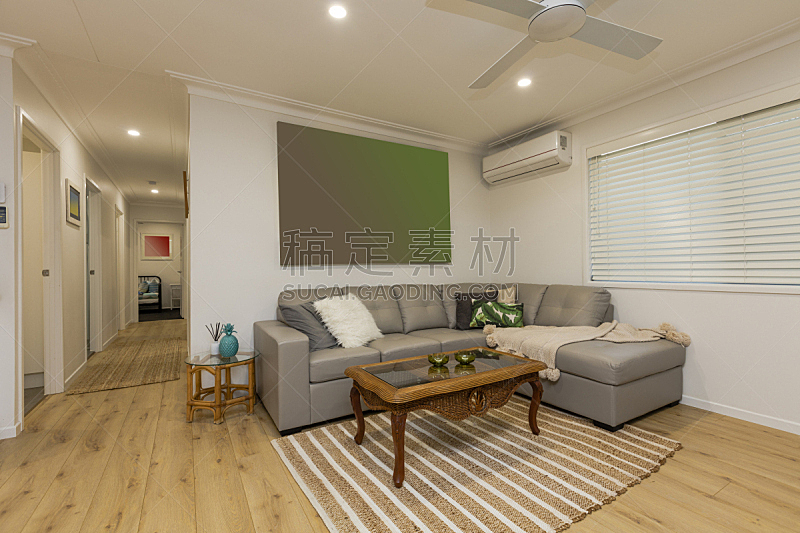 起居室,高雅,茶几,吊扇,舒服,地板,沙发,现代,窗户,澳大利亚