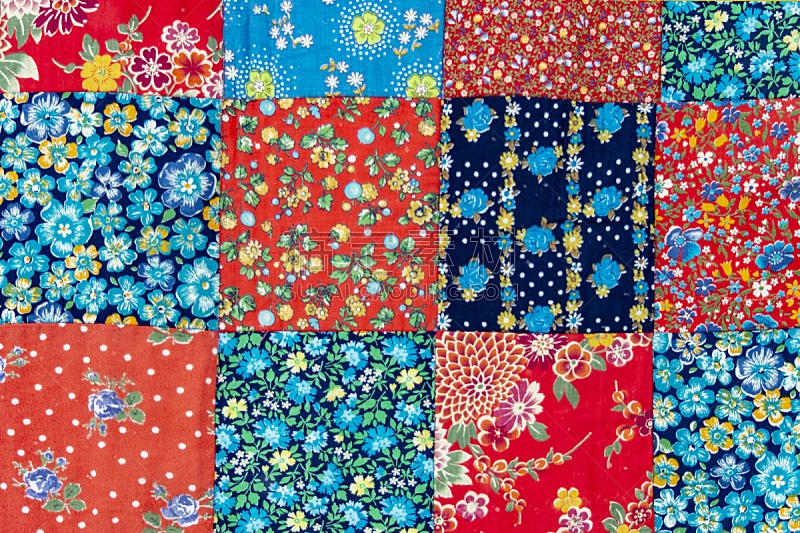 Patchwork abstract fabric background, winter, “Seeing off winter” festival