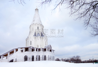 莫斯科,冬天,宫殿,天空,灵性,公园,水平画幅,雪