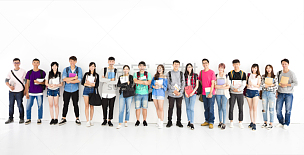 学生,人群,青年人,大学生,大学,20到24岁,青少年,白色背景,亚洲人,中国人