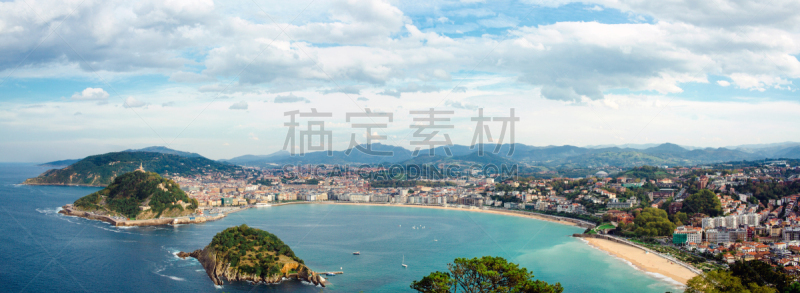 圣塞瓦斯蒂安,当地著名景点,夏天,都市风景,国际著名景点,海滩,游艇,仅天空,著名景点,旅游