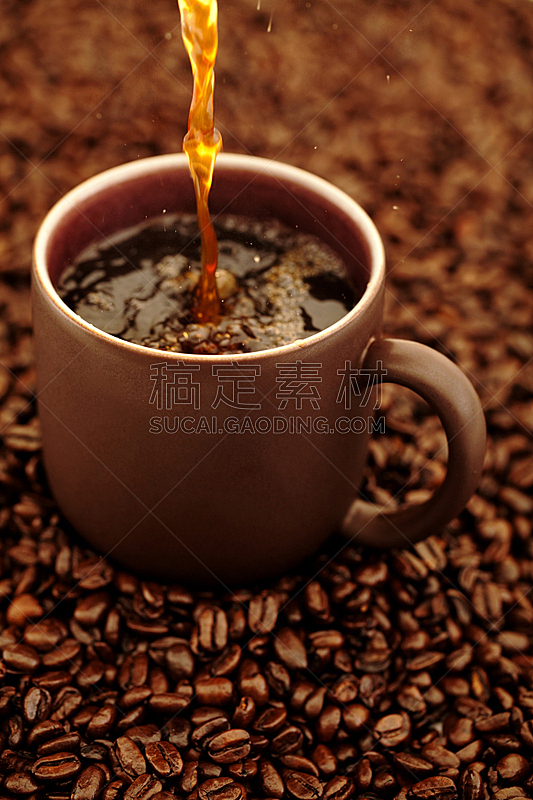 咖啡,清新,图像聚焦技术,选择对焦,烤咖啡豆,饮食,褐色,水平画幅,无人,褐色眼睛