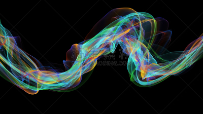 绘画插图,波形,多色的,干冰,代表,三维图形,过渡音,面纱,未来,艺术