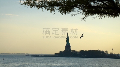自由岛,埃利斯岛,自由女神像,纽约,国际著名景点,美国,旅游目的地,水平画幅,无人,阴影