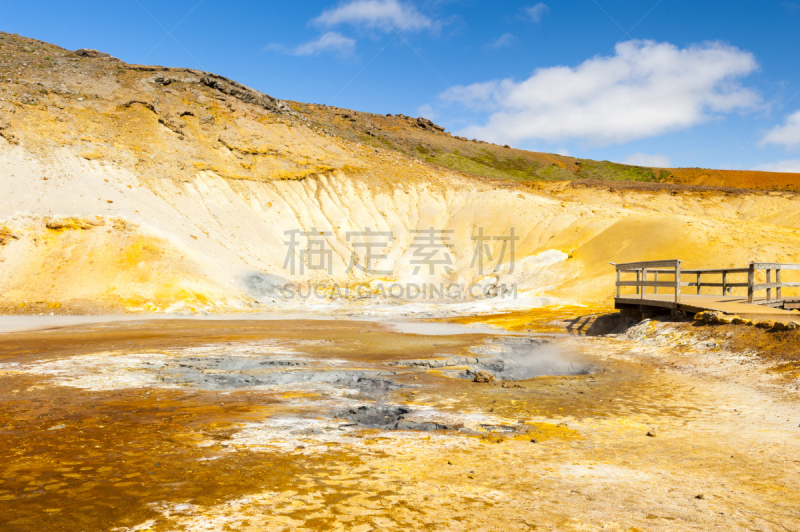 冰岛国,喷硫火山口,波佐利,莱克珍半岛,天空,水平画幅,无人,火山地形,夏天,户外
