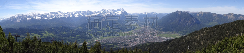 全景,自然,水平画幅,地形,雪,无人,滑雪运动,加米施帕腾基兴,户外,徒步旅行